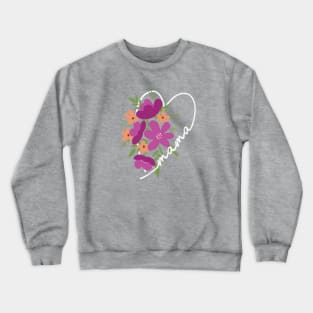 Mama Heart Floral Gift for Mom Crewneck Sweatshirt